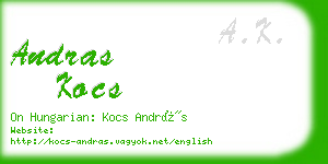 andras kocs business card